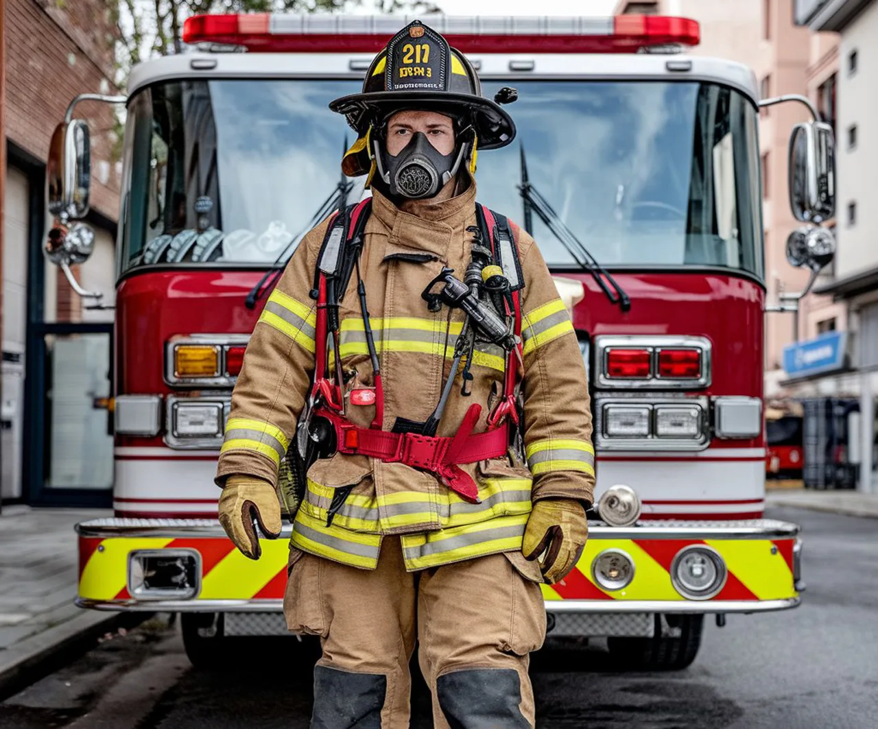 Contact Information (DUPLICATE) - Firefighter Dressed In Full Firefighter Dress - Fire Guyz